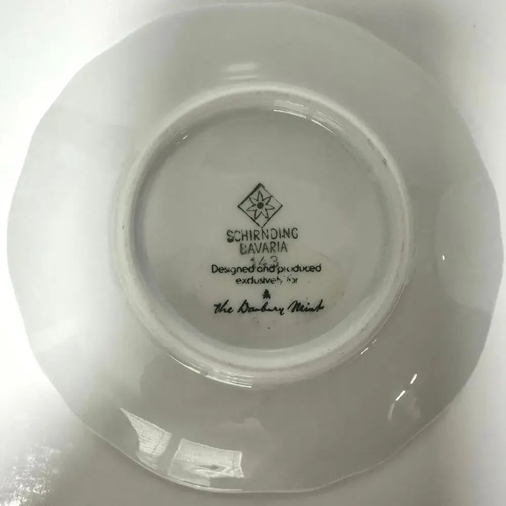 Vintage Schirnding Bavaria Demitasse Teacup w/ Saucer Danbury Mint Single Floral - Picture 3 of 9